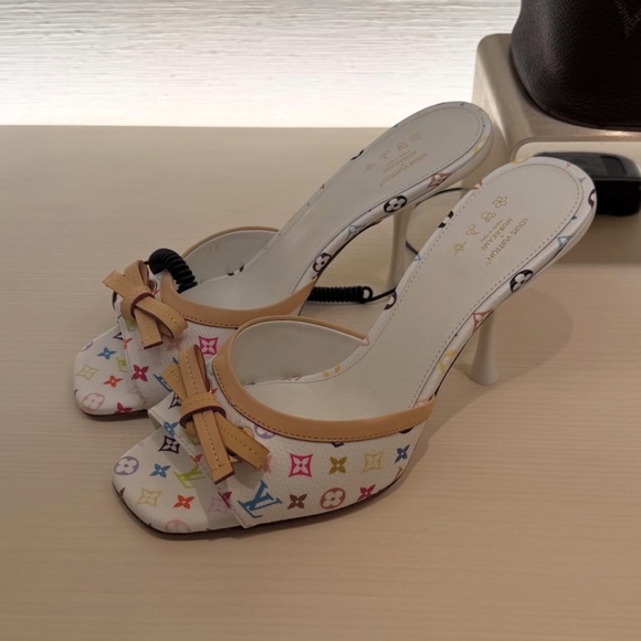 Louis Vuitton Shoes - Louis Vuitton Murakami White and Multicolor Heels